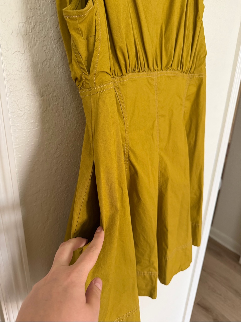 Maeve by Anthropologie Chartreuse Fit-and-Flare Mini Dress - Picture 5 of 5